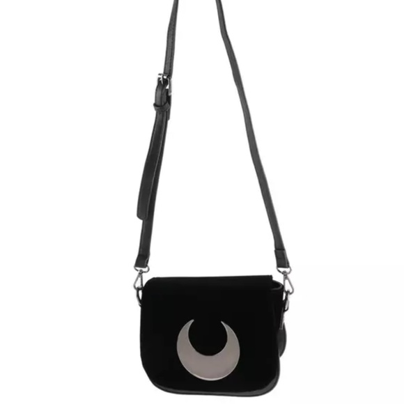 Killstar Callisto Crescent Moon Vegan Leather Faux Suede Purse Bag NEW WITH TAGS - Picture 2 of 4